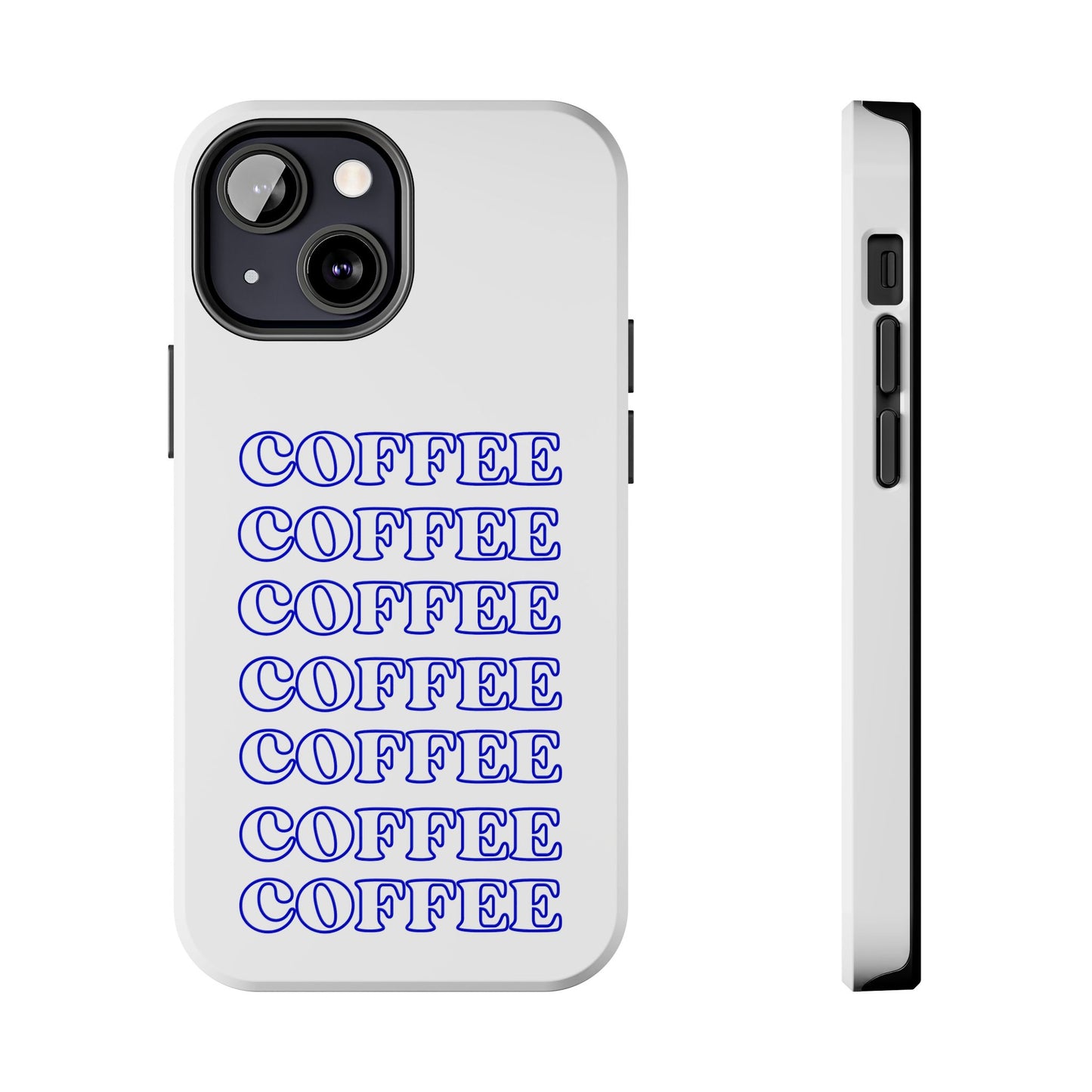 Coffee Repeating Blue Tough Phone Case