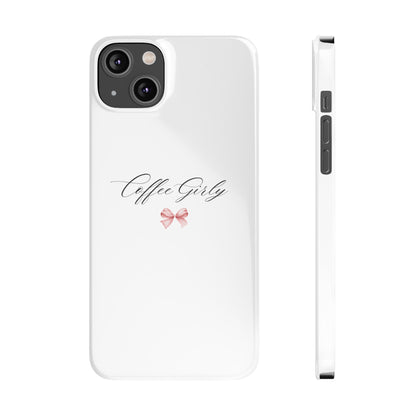 Coffee Girl Bow Slim Phone Case