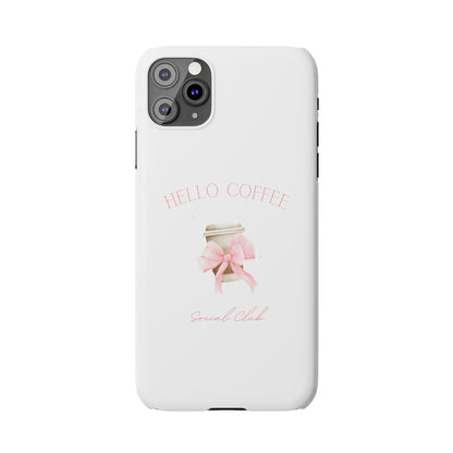 Hello Coffee Bows Slim Phone Case