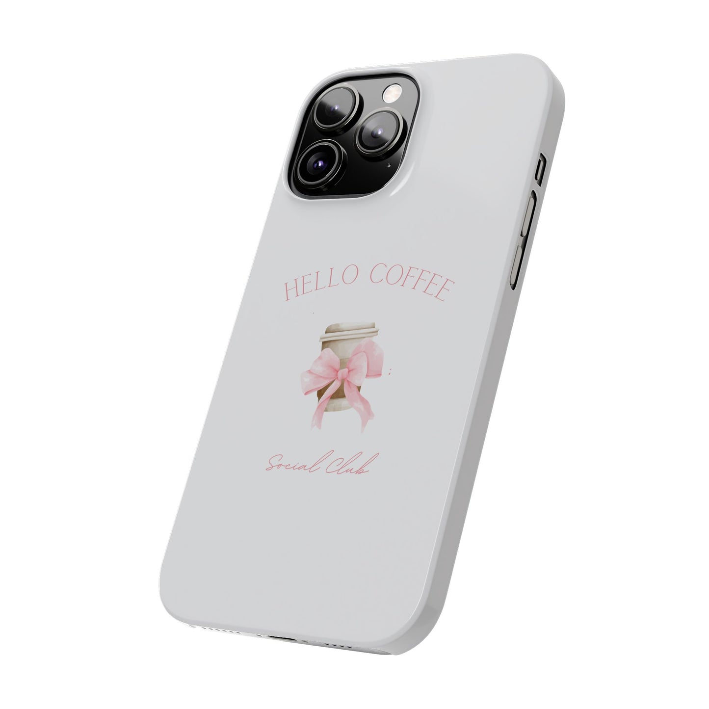 Hello Coffee Bows Slim Phone Case