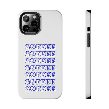 Coffee Repeating Blue Tough Phone Case