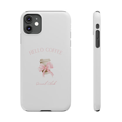 Hello Coffee Bows Slim Phone Case