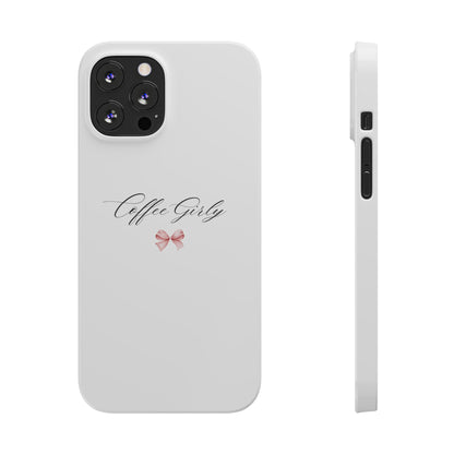 Coffee Girl Bow Slim Phone Case