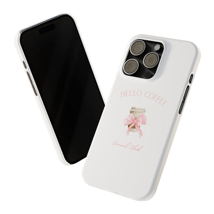 Hello Coffee Bows Slim Phone Case