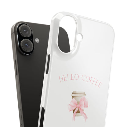 Hello Coffee Bows Slim Phone Case