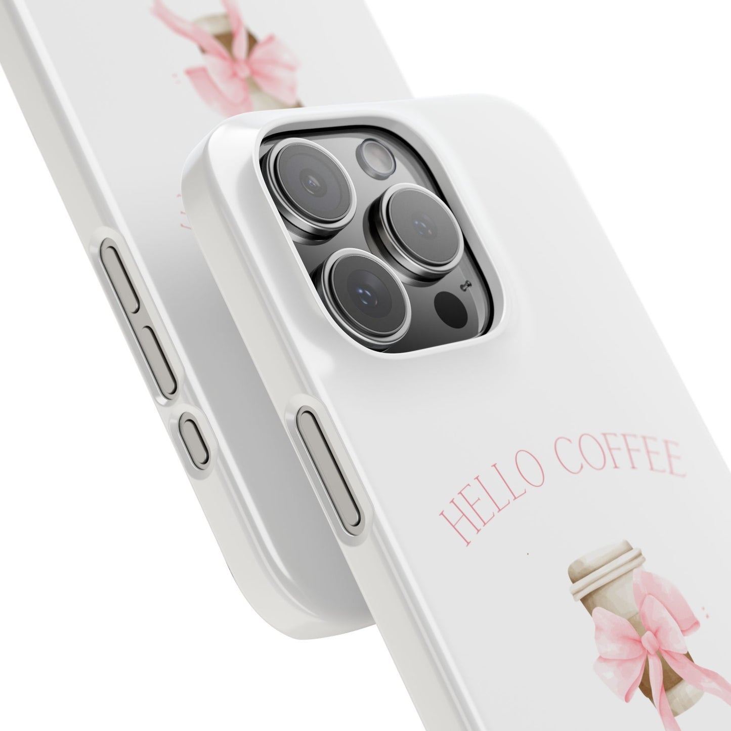 Hello Coffee Bows Slim Phone Case