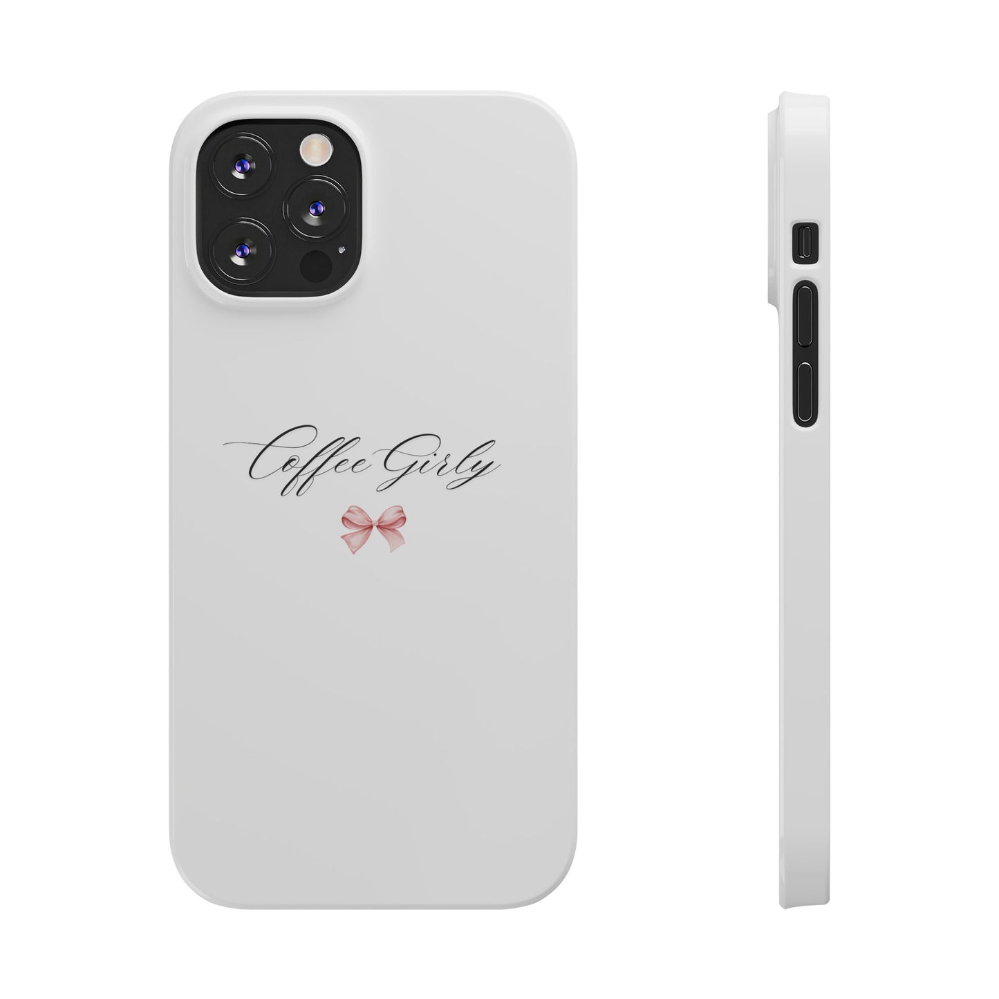 Coffee Girl Bow Slim Phone Case