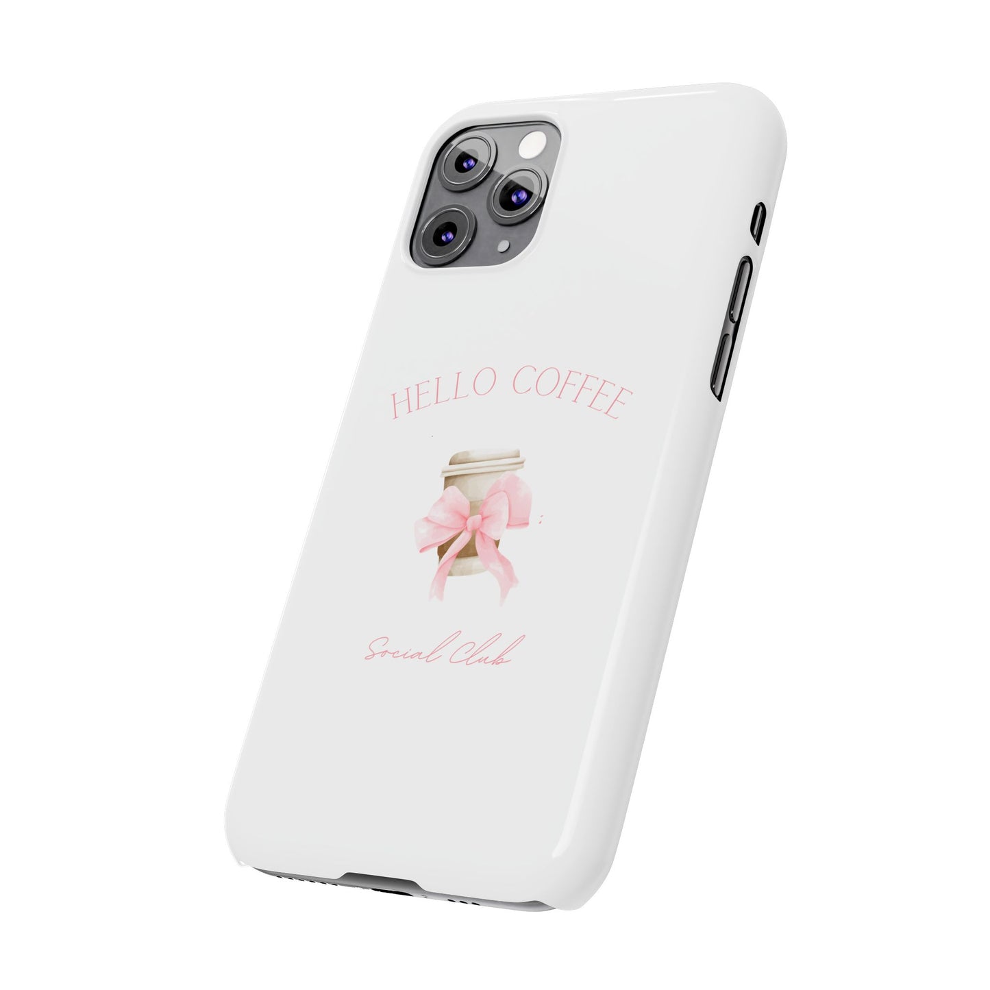 Hello Coffee Bows Slim Phone Case