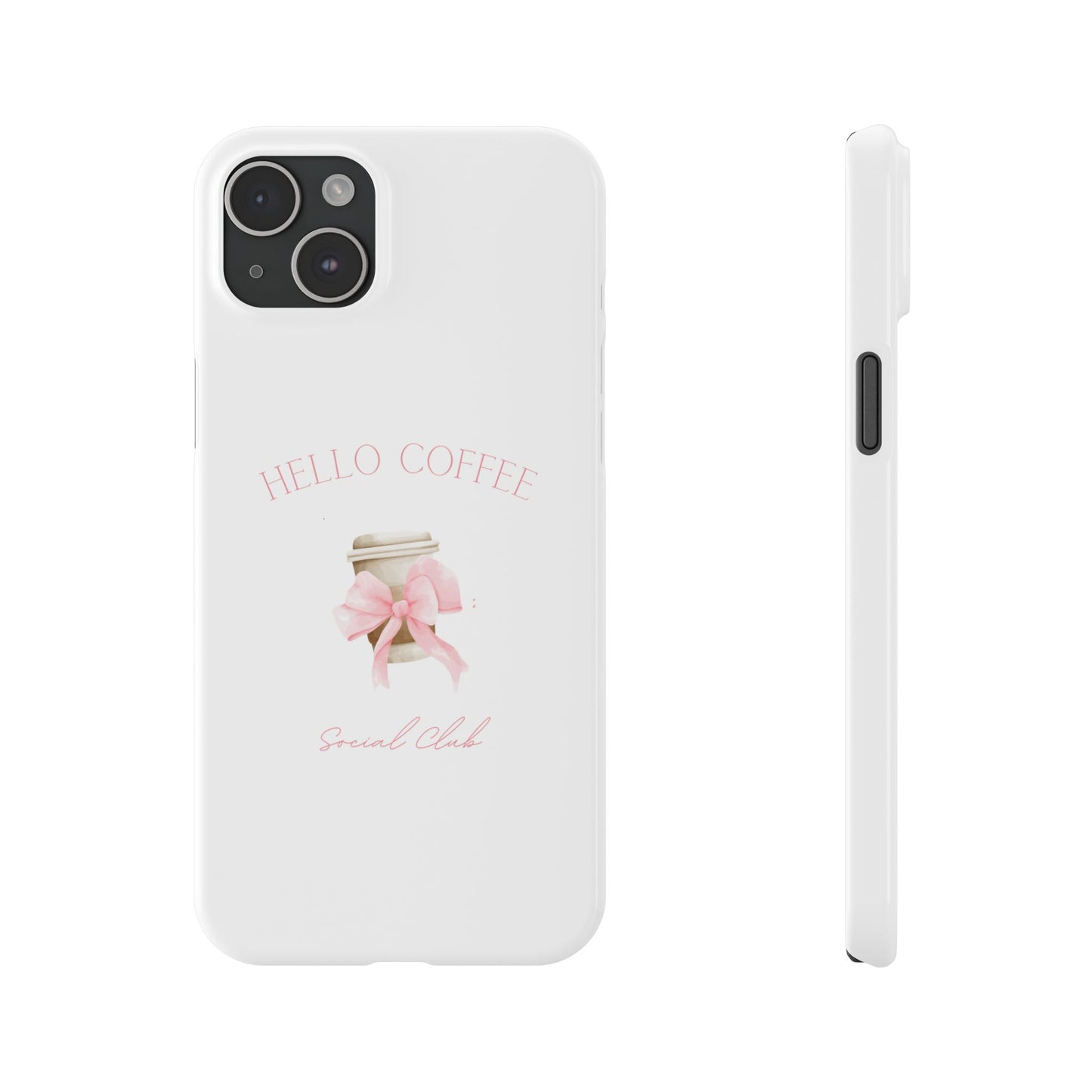 Hello Coffee Bows Slim Phone Case