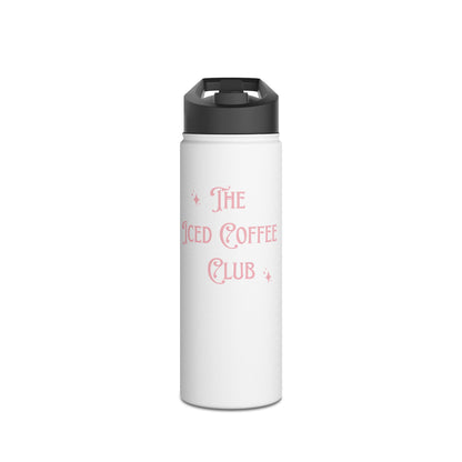 Iced Coffee Club Stainless Steel Water Bottle, Standard Lid