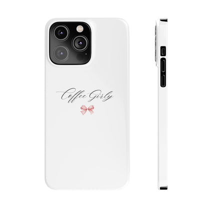 Coffee Girl Bow Slim Phone Case