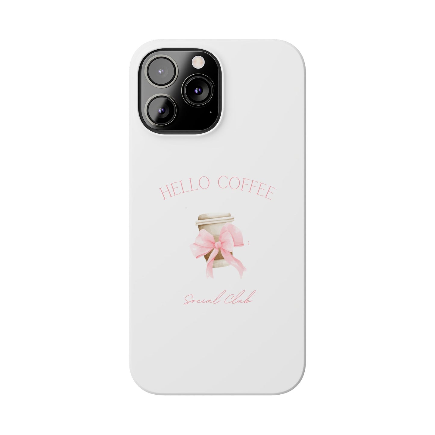 Hello Coffee Bows Slim Phone Case