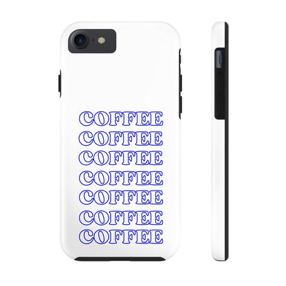 Coffee Repeating Blue Tough Phone Case