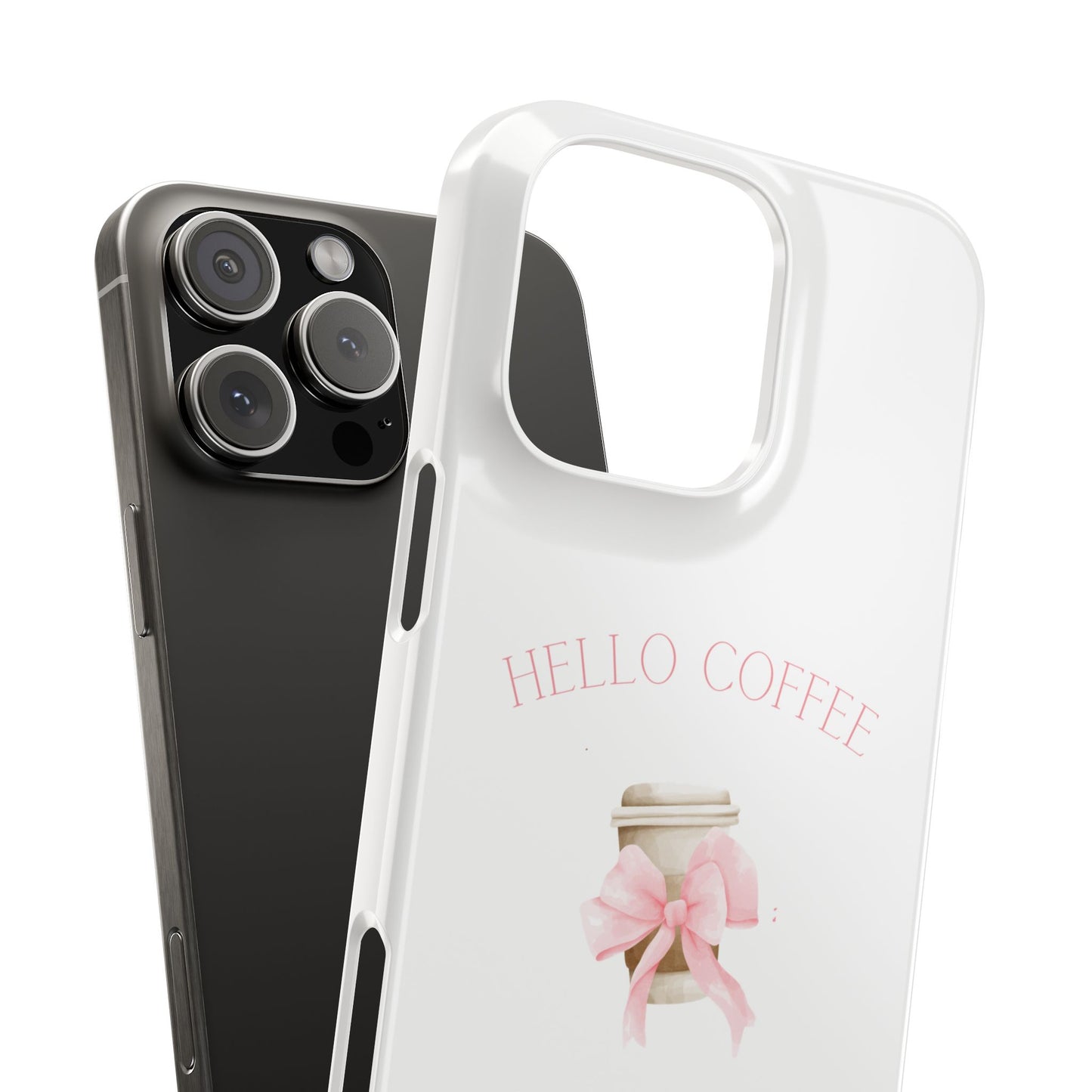 Hello Coffee Bows Slim Phone Case