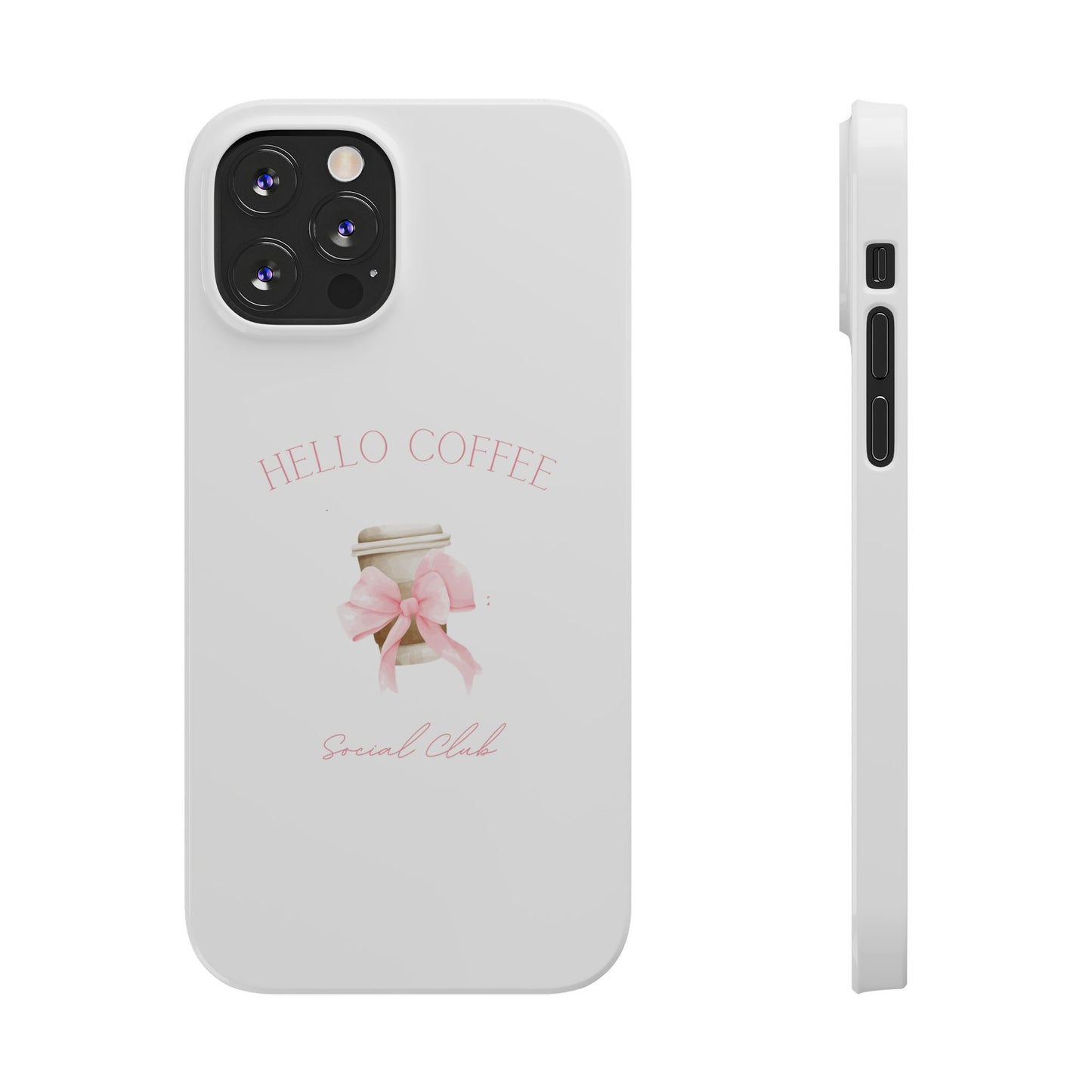 Hello Coffee Bows Slim Phone Case