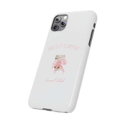 Hello Coffee Bows Slim Phone Case