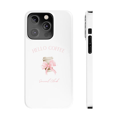 Hello Coffee Bows Slim Phone Case