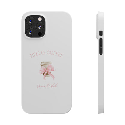 Hello Coffee Bows Slim Phone Case