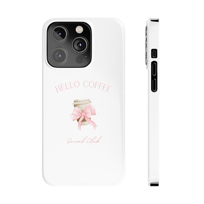 Hello Coffee Bows Slim Phone Case