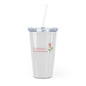 Coffee & Flowers Plastic Tumbler w/ Straw