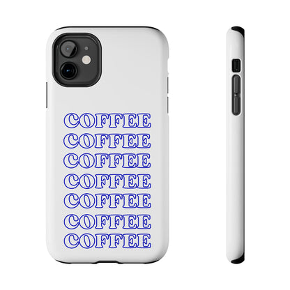 Coffee Repeating Blue Tough Phone Case