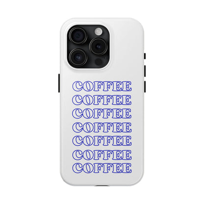 Coffee Repeating Blue Tough Phone Case