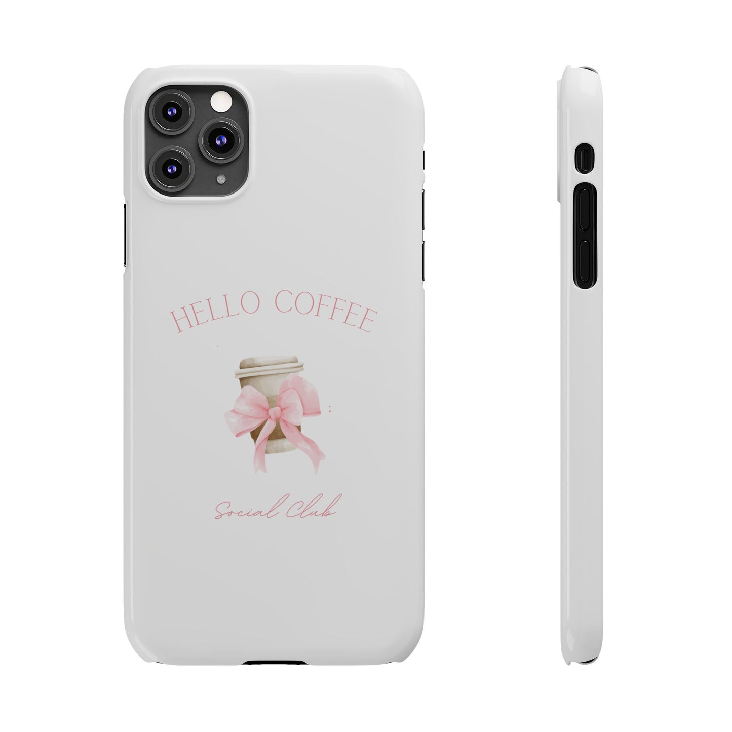 Hello Coffee Bows Slim Phone Case