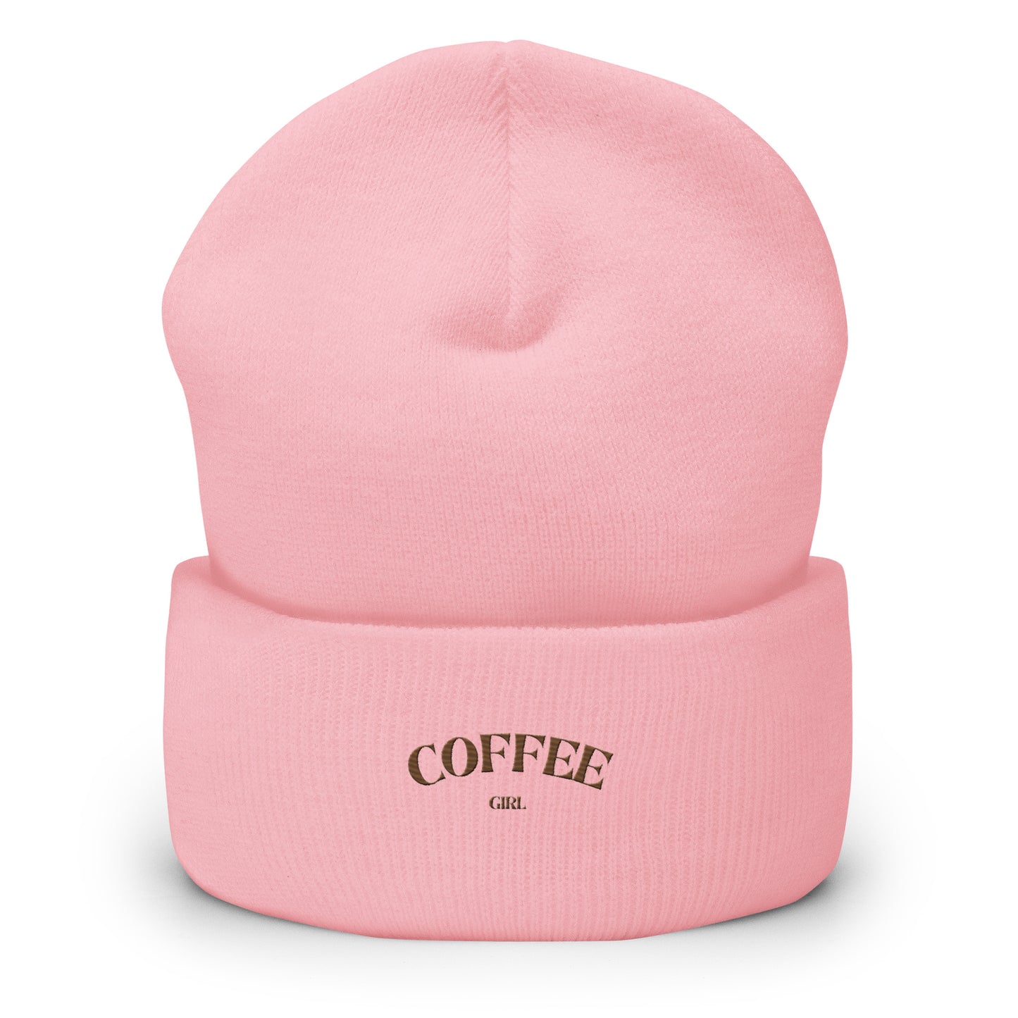 Embroidered Coffee Girl Cuffed Beanie