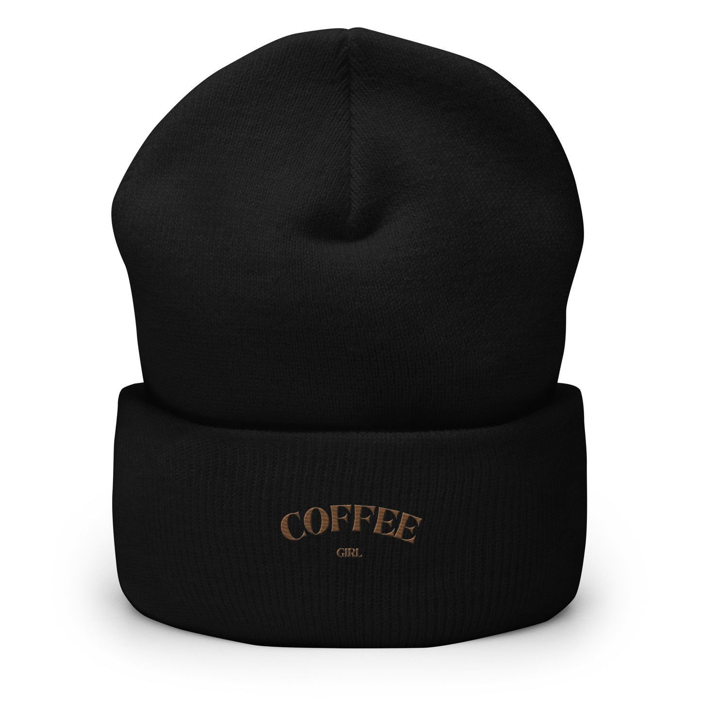 Embroidered Coffee Girl Cuffed Beanie