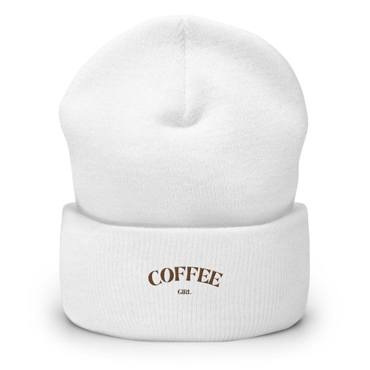 Embroidered Coffee Girl Cuffed Beanie